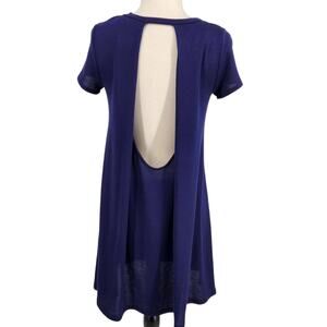 Lulus Knit Mini Dress with Open Back Womens Size Small in Royal Blue